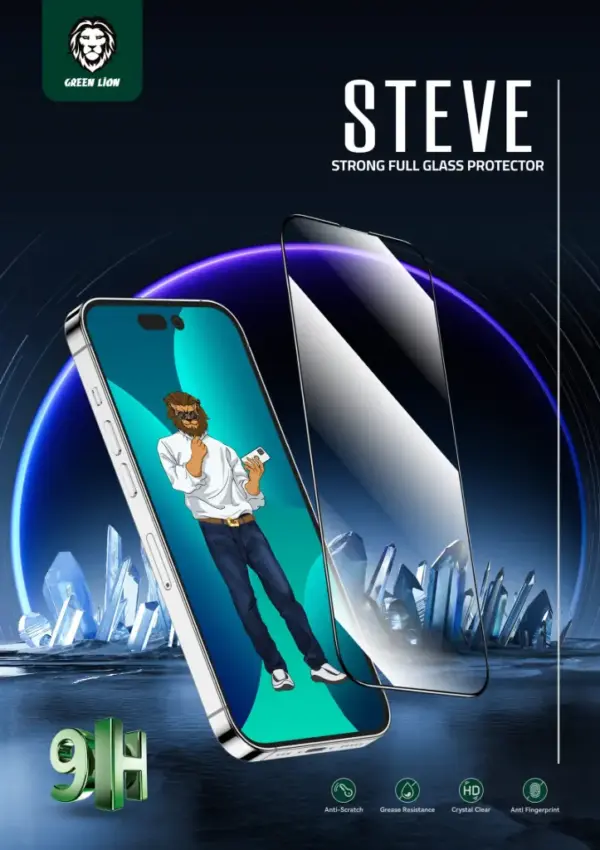 GREEN LION 9H STEVE STRONG FULL GLASS PROTECTION FOR IPHONE 12 PRO MAX | CLEAR